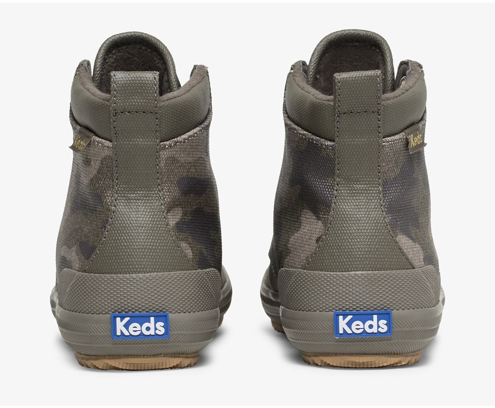 Womens Keds Boots - Scout II Water-Resistant Camo Canvas w/ Thinsulate™ - Olive - 3819-XCETN